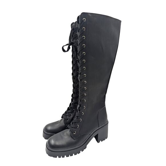 Dirty Laundry Overtimes Smooth Knee High Boots Women's Black Size US10 EU41 - Picture 1 of 11